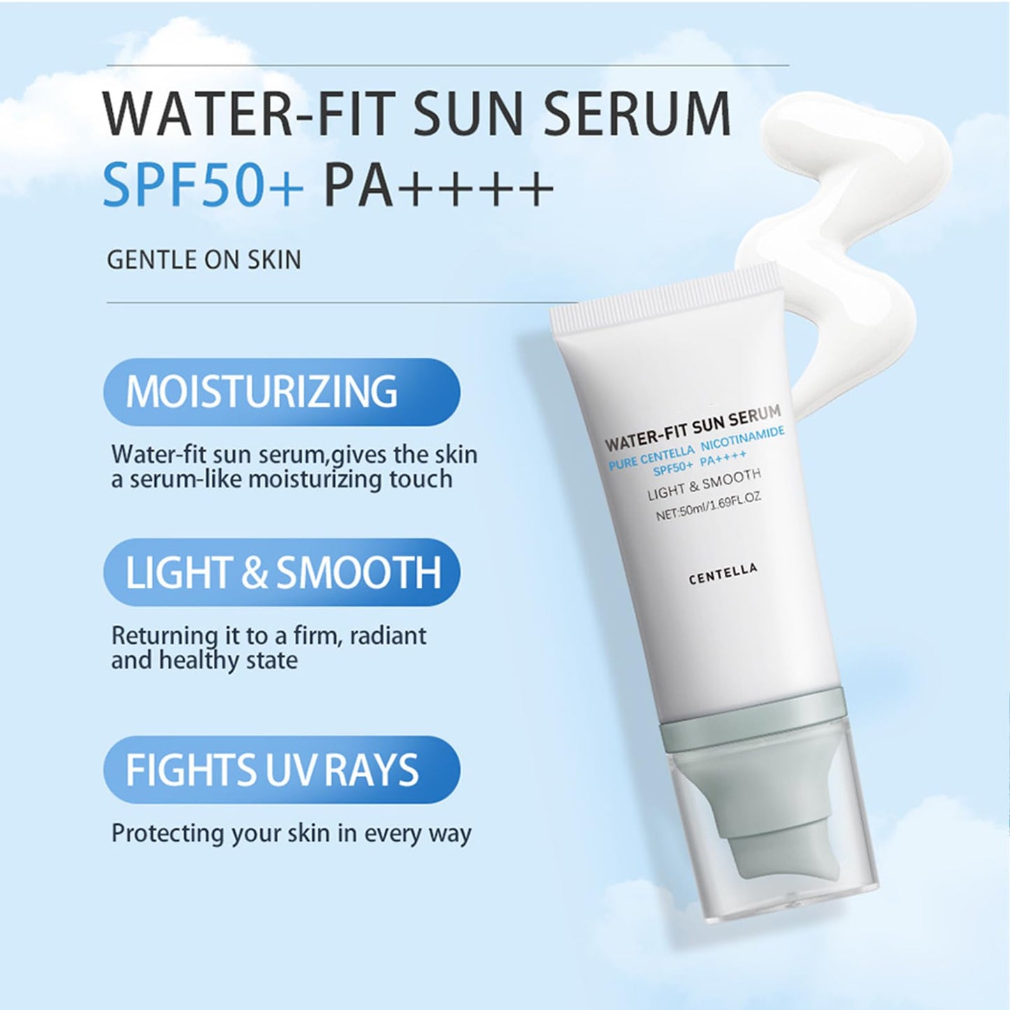 Tinted ??????????????   Sunscreen SPF50 PA++++, 50ML Cen-tella Madagascar Face Sun Screen Long-Lasting Protection, Hyalu Cica Wa