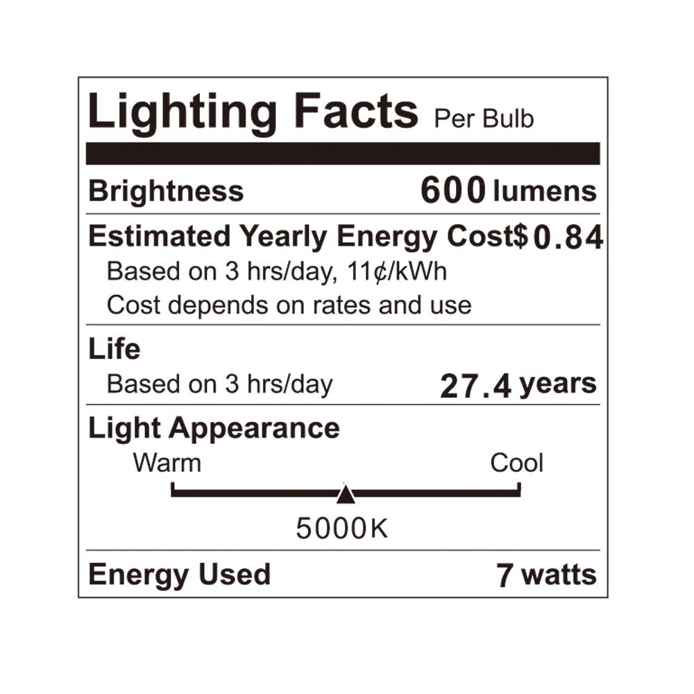 Tumupsm Par20 Led Bulb Daylight White 5000K Dimmable Flood Light 7W=60W Halogen E26 600Lm Track Recessed Lighting Bulbs 4 Pack