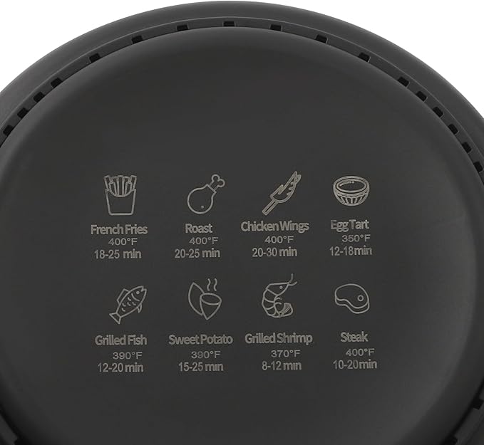 Air Fryer,3.8 Quart Transparent Air Fryer Oven,Adjustable Temperature,8 Preset Cooking Options,60 Min Auto,for Roast, Broil, Dehydrate & More for Quick, Easy Meals,Black