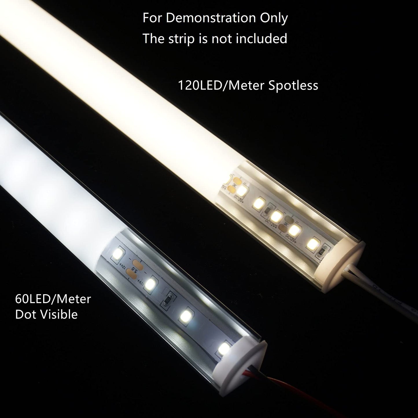 THMOOTHER 10-Pack 3.3FT 1Meter V Shape LED Strip Aluminum Channel Diffuser System, Extruded Alu Track Milky Cover with Corner Connector and Mounting Kit,Easy Cut and Installed Curved Lens Profile