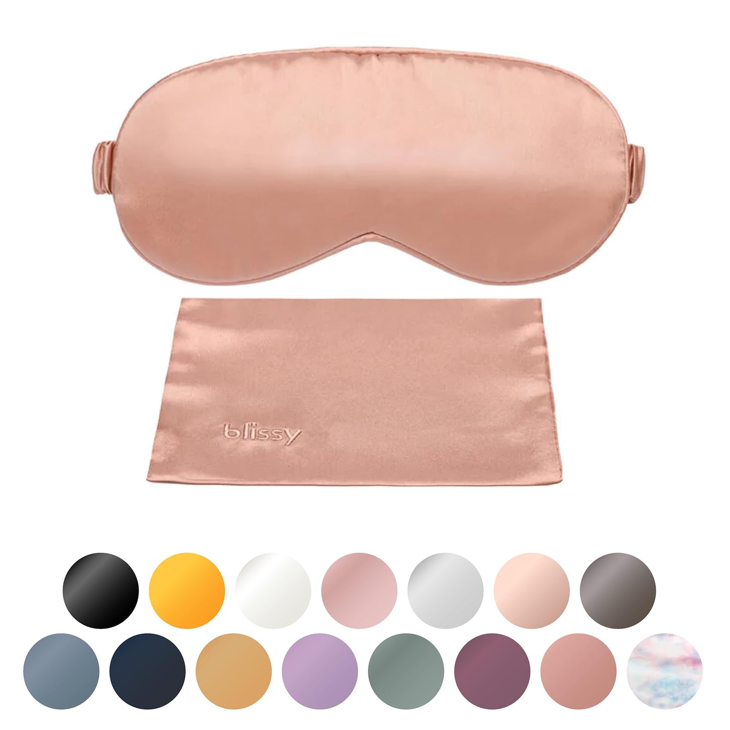 Blissy Silk Sleep Mask - Eye Sleeping Mask for Women & Men for Total Blackout - 100% Pure Mulberry Silk, 22 Momme 6a Fibers - Blindfold Sleep Mask Side Sleeper Eye Cover (Rose)