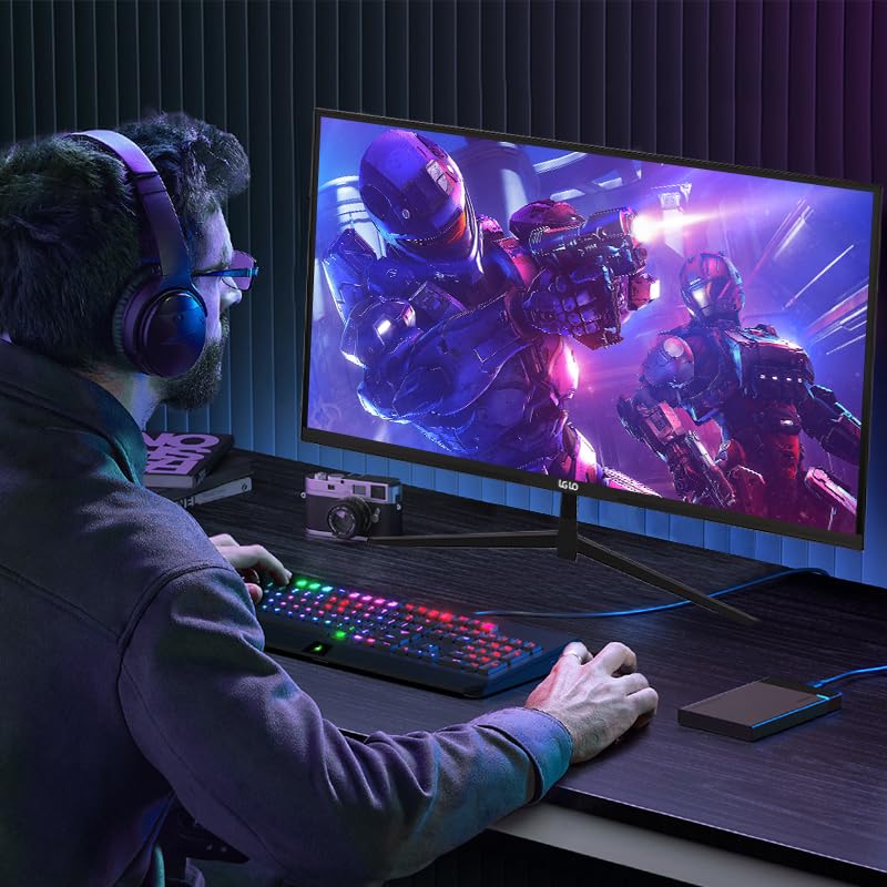 LGLO 27 Inch 4K UHD (3840x2160) Monitor, Dual Mode 4K@60Hz/2K@144Hz, IPS Panel, Borderless Design, HDR400, 99% sRGB, Work & Gaming Monitor for Designers, Office, and PC Gaming with HDMI Display Port