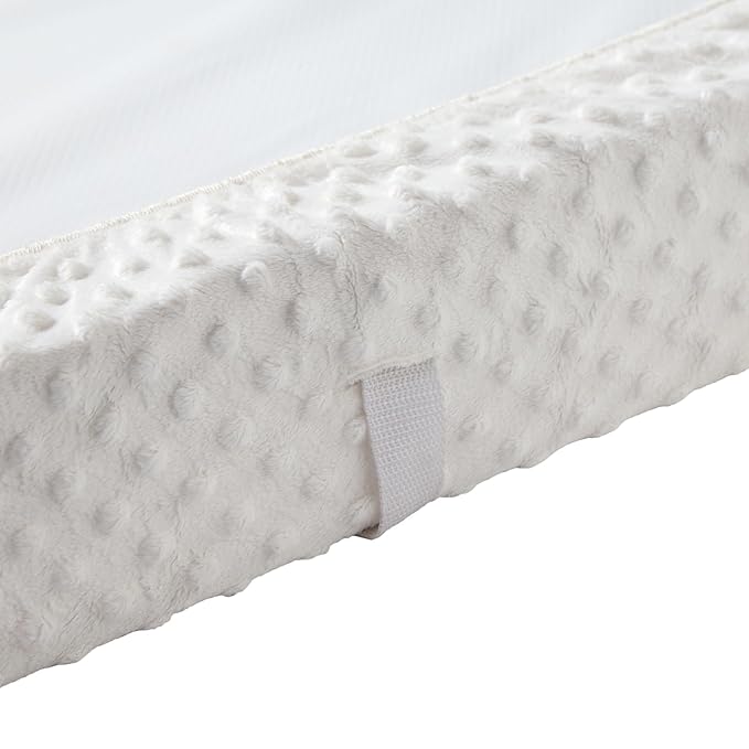 Baby Changing Pad Cover, Super Soft Plush Dot Diaper Changing Table Covers for Baby Girls and Boys, Ultra Comfortable, Diaper Changing Cloths for Babies, Fit 32"/34'' x 16" Pad (White)