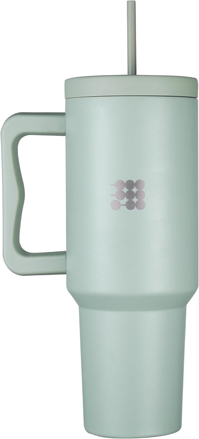 Cubitt Insulated Stainless Steel 40 oz Tumbler with Handle and Straw Lid, Cupholder friendly