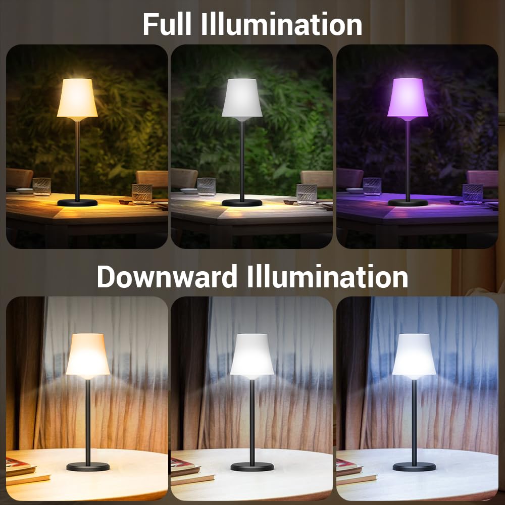 Ainostone Cordless Table Lamp 2 Pack Rechargeable Wireless Touch Light Small White AS0215-US-1