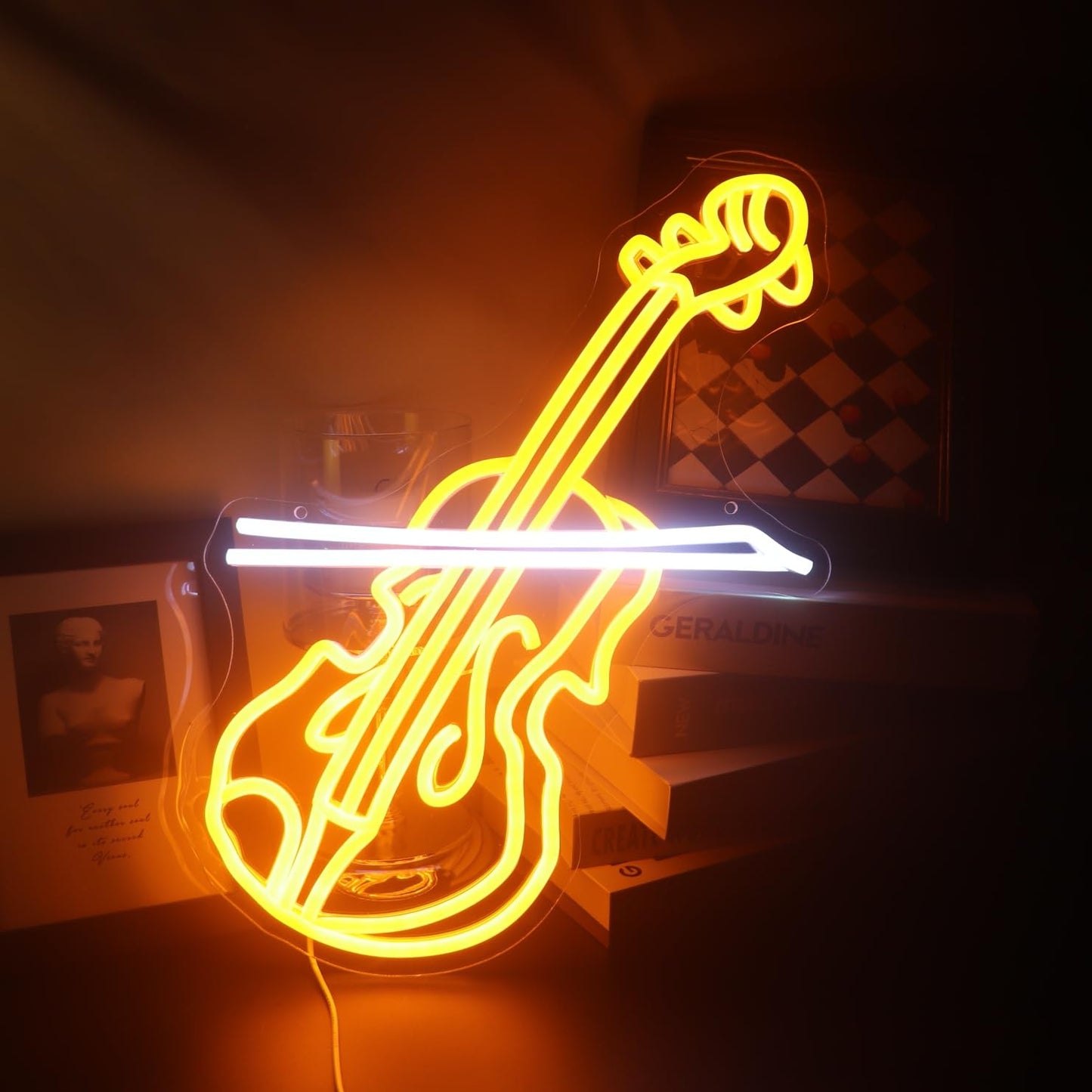 Violin Led Neon Sign  Music Player Neon Signs  Music Instrument Wall Room Bedroom Game Room Art Decor  Violin Enthusiasts Artist Neon Light Wall Art Christmas Birthday Gift