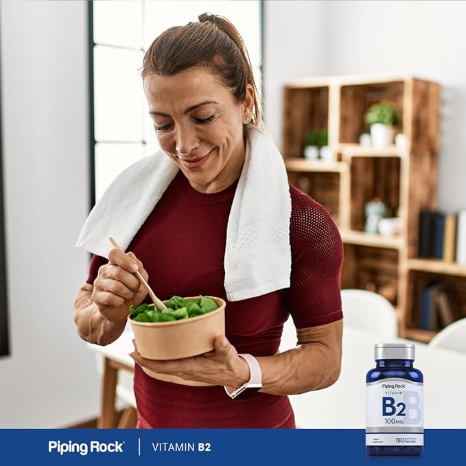 Piping Rock Vitamin B2 100mg | 180 Capsules | Riboflavin | Vegetarian, Non-GMO, Gluten Free Supplement