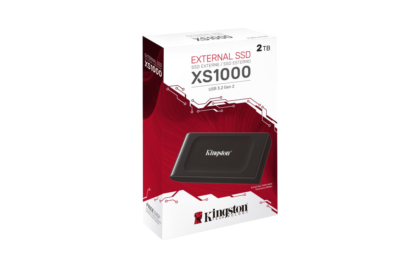Kingston Xs1000 2Tb Ssd | Pocket-Sized | Usb 3.2 Gen 2 | External Solid State Drive | Up To 1050Mb/S | Sxs1000/2000G