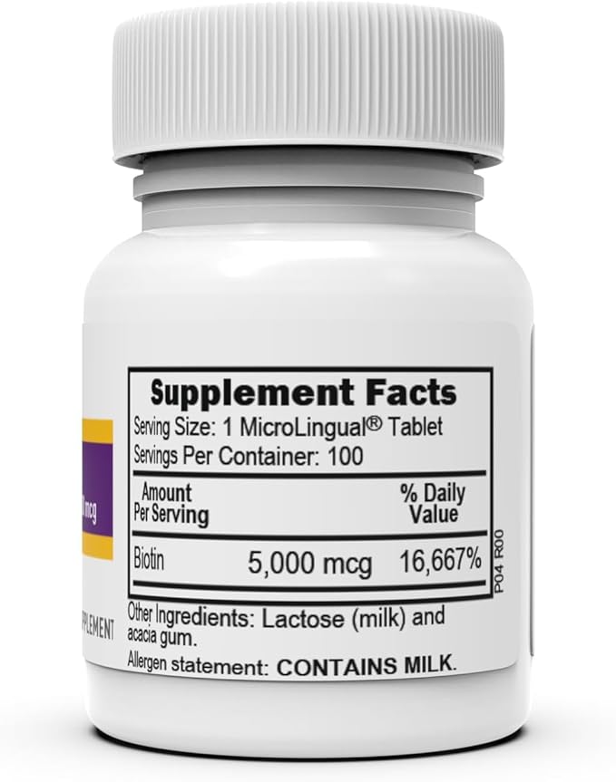Superior Source Biotin 5000 mcg. Under The Tongue Quick Dissolve MicroLingual Tablets, 100 Count, Supports Healthy Hair, Skin, and Nail Growth, Helps Support Energy Metabolism, Non-GMO