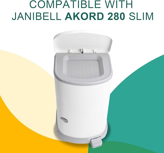 Adult Diaper Liner Refills Compatible with Janibell Akord 280 Slim 2 Pack for 1210 Diapers(Extra 10% Length&30% Thickness) Incontinence Disposal System Plant Scent to Eliminate Waste/Odor Resistant