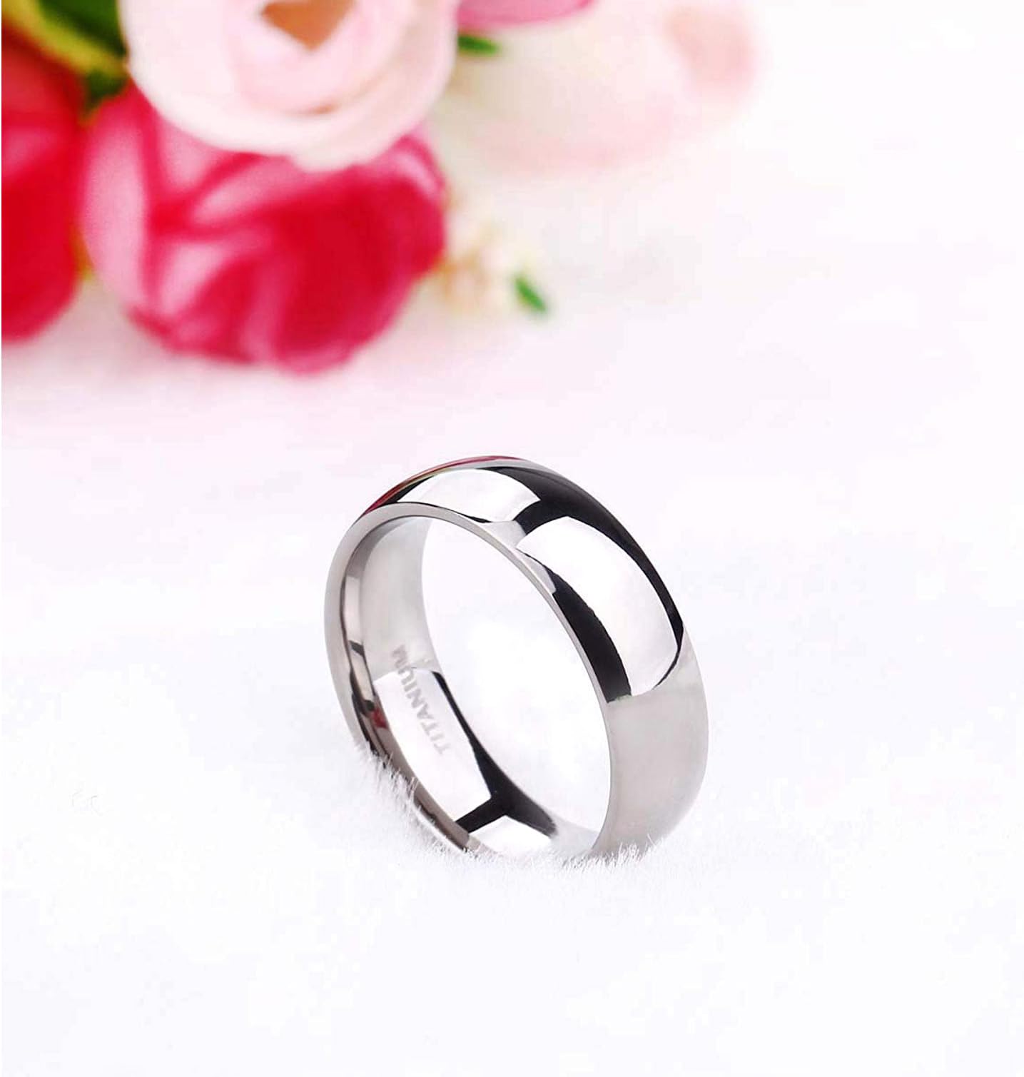 TIGRADE 2mm 4mm 6mm 8mm 10mm Titanium Ring Plain Dome High Polished Wedding Band Comfort Fit Size 3-15,6mm,Size 11