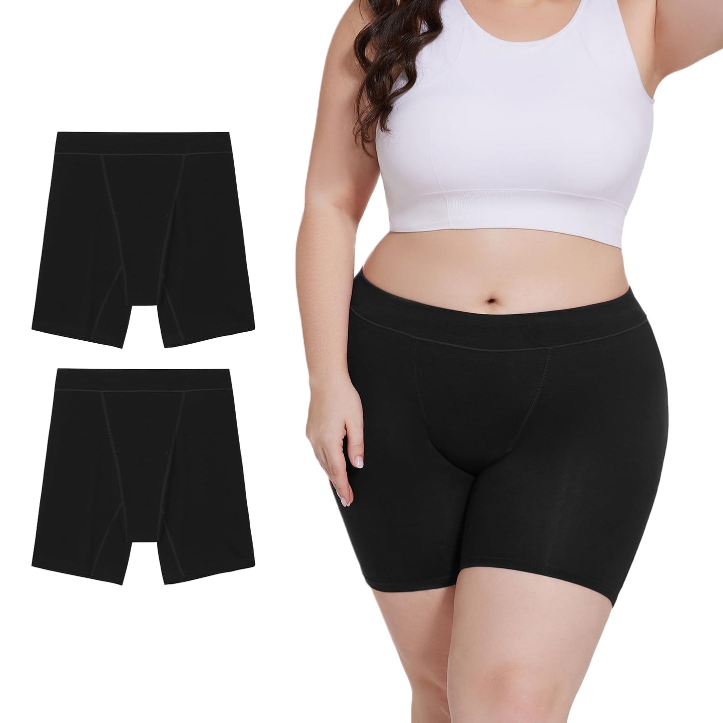 Allbase Incontinence Underwear for Women Washable Period Boxers Briefs Heavy Flow Leakproof Overnight High Absorbency Menstrual Postpartum Bladder Control Boyshorts Panties XX-Large Pack of 2