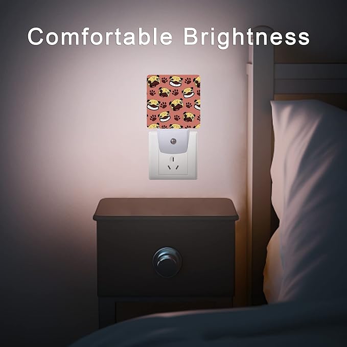 Dog Night Light,Cute Dog Paws Night Lights Plug into Wall with Dusk to Dawn Light Sensors 0.5W Dim Night-Lights for Bedroom