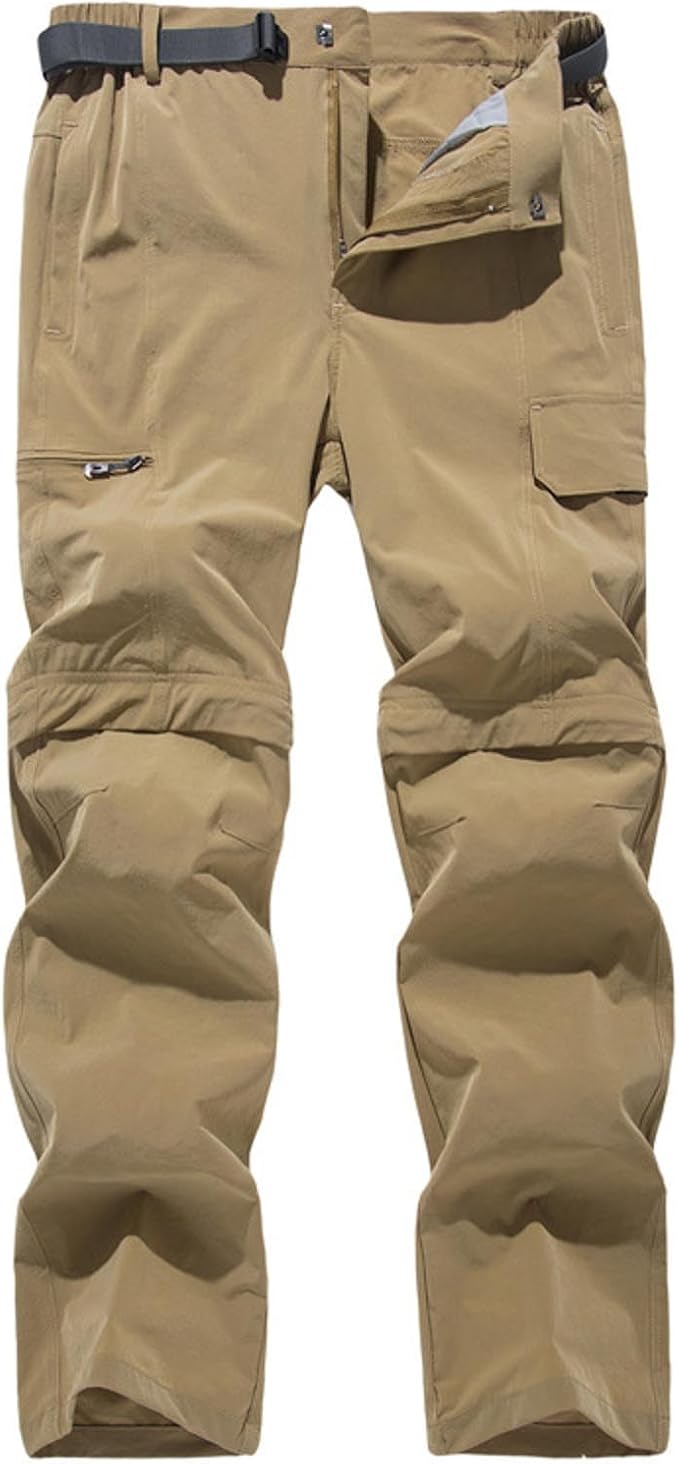Mens Hiking Pants Outdoor Convertible Waterproof Quick Dry Zip Off Pants Lightweight Fishing Camping Work Outdoor Cargo Pants