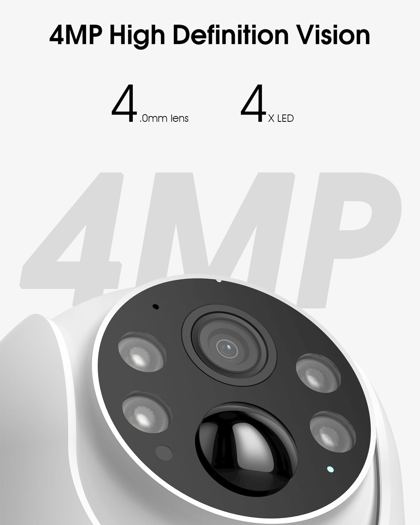 ARCCTV Solar Security Cameras Wireless Outdoor, 4MP 360° View Battery Powered Outdoor Camera, Night Vision with Spotlight, 2-Way Audio, PIR Motion Sensor, 2.4G/5G Dual Band WiFi (2 Pack)