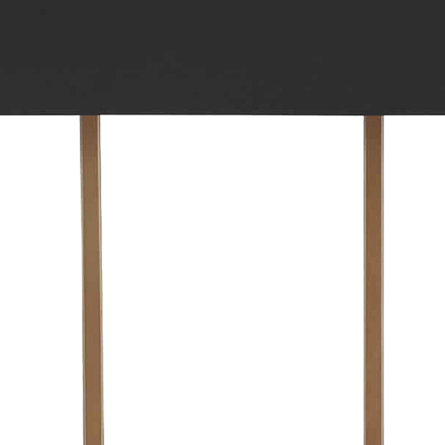 Benzara U Shaped Metal Table Lamp, Gold And Black With Marble Base, Model Bm226575