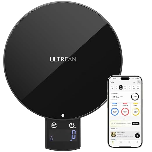 Ultrean Smart Food Scale with Nutritional Calculator, Kitchen Scale for Weight Loss, Food Weight Scale with App for Calori...