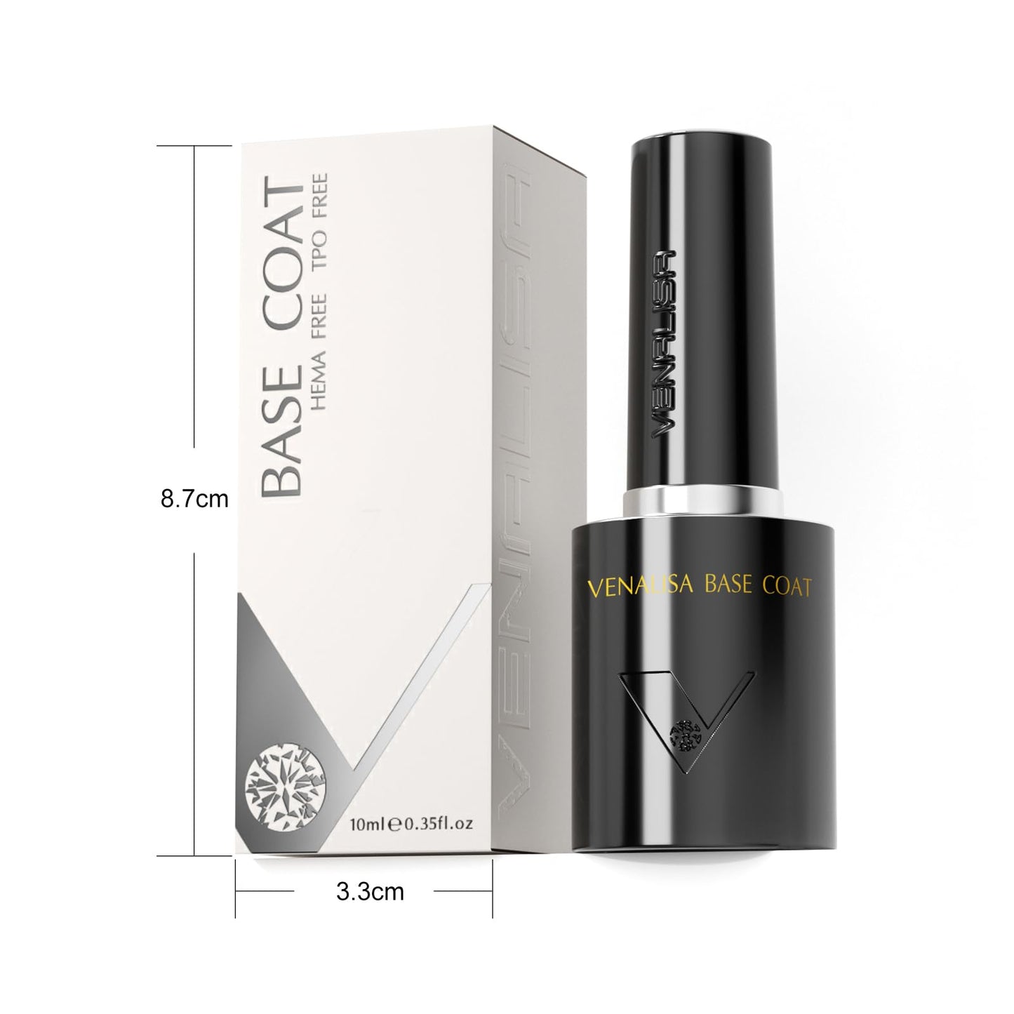 VENALISA Base Coat for Gel Nail Polish, Clear Color Base Coat 10ML Long Lasting Soak Off Salon Manicure DIY at Home For Girls Wo