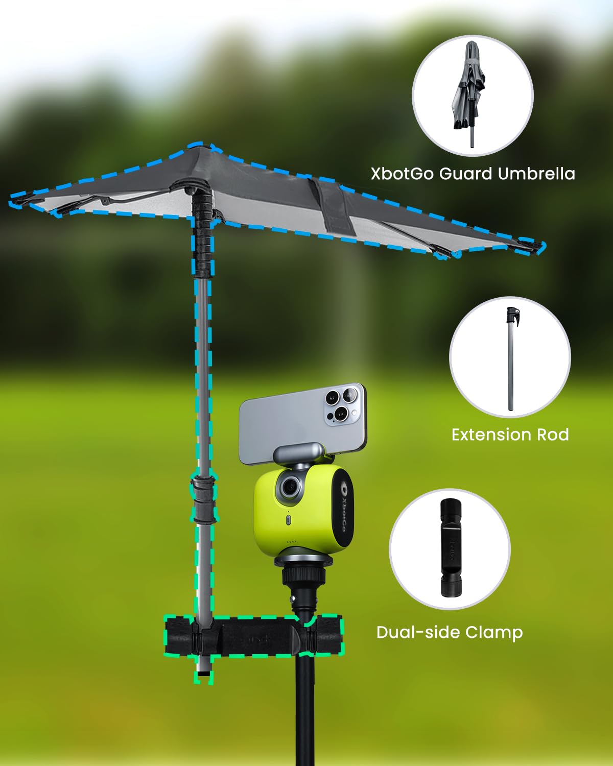 XbotGo Weather Guard Umbrella – Durable, Lightweight Protection for Outdoor Sports, Safeguards Gimbal/Chameleon from Rain, Wind, and UV Rays – Ideal for Outdoor Sports Enthusiast