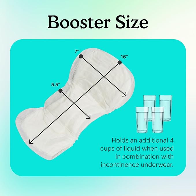 Because Overnight Booster Pads Fit All Adult Diapers, Helps Keep Your Adult Diaper Active All Night, Adds 4 Cups to Incontinence Underwear, Extra Absorbency, 180 Count (Packaging May Vary)