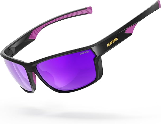 DEAFRAIN Polarized Sports Sunglasses for Men Women, Ideal for Running Fishing Driving Unbreakable Frame with UV Protection
