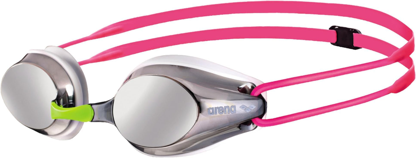 ARENA Tracks Unisex Junior Youth Essential Racing Swim Goggles Kids Swimmers Young Racers Anti-Fog Coated Mirror Lens, Sil...