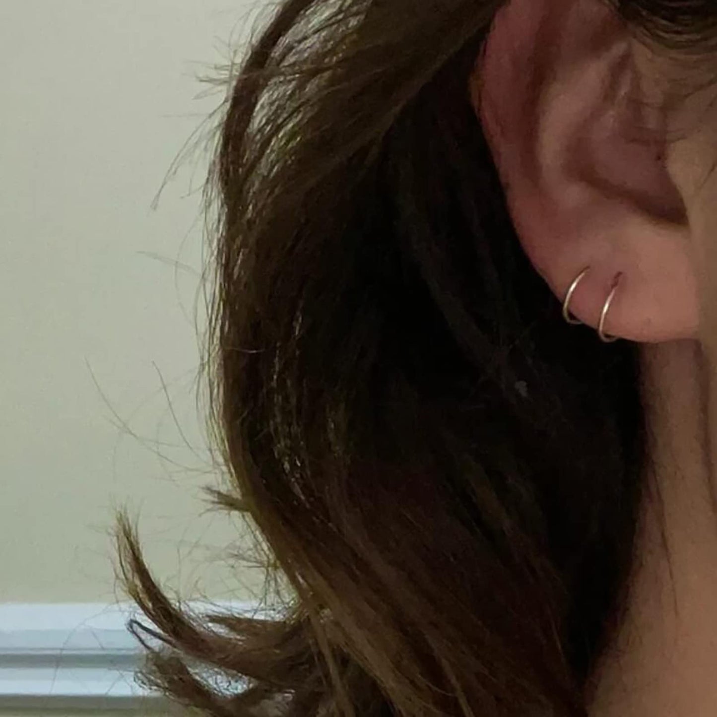 Double Hoop Earrings for Single Piercing,Double Earrings for One Hole, Handmade Cartilage Piercing, Twist Hoop Huggie Earrings f