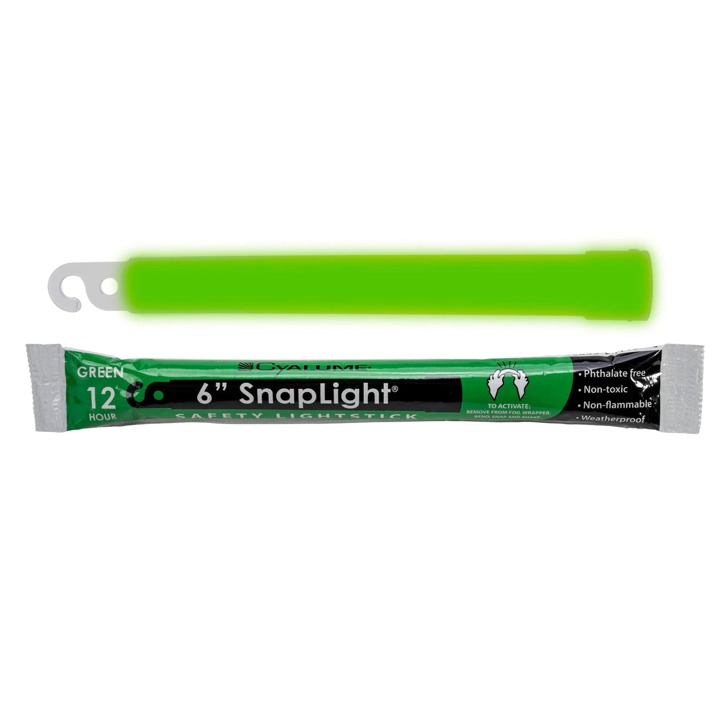 Cyalume Glow Sticks - Military Grade Emergency Lightstick, 6”, Green, 10 Pack, Plastic, Model 9-08076