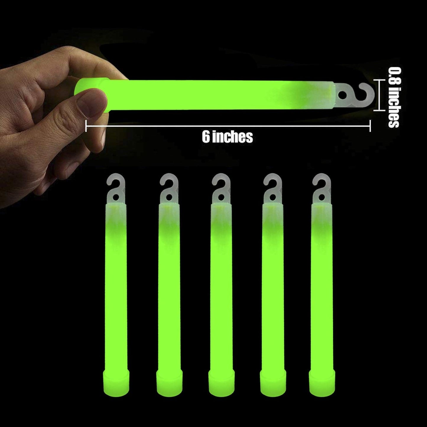Dream Glow 12 Industrial Grade Glow Sticks, 6 Ultra Bright Emergency Light, Green, Lasts 12+ Hours, Perfect For Camping & Survival Kits