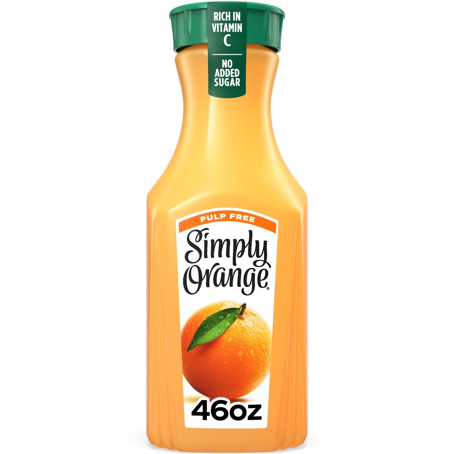 Simply Orange Pulp Free Orange Juice Bottle, 46 fl oz