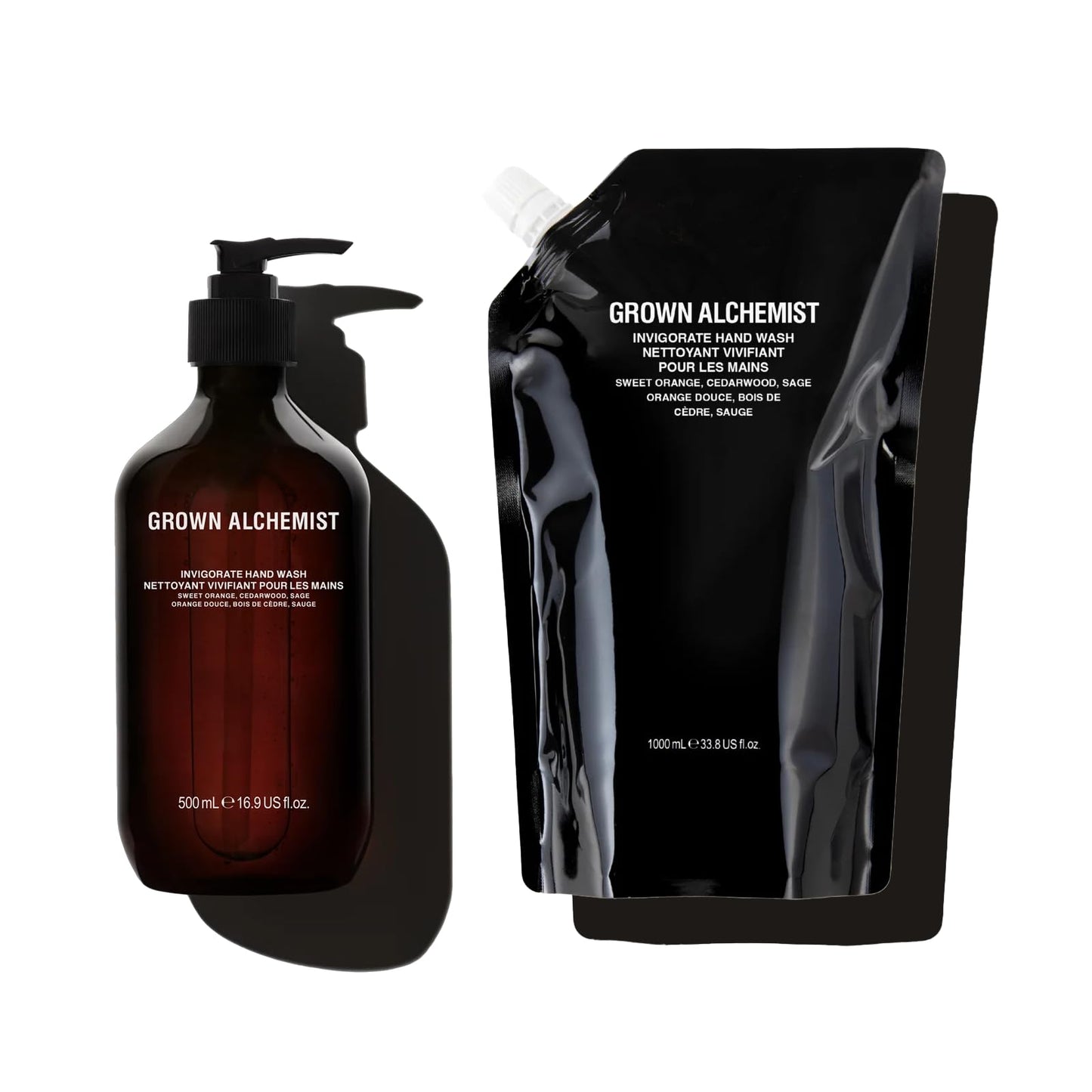 Grown Alchemist Invigorate Hand Wash Set (500 ml) + Refill (1L)