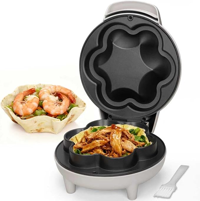 SurgarWhisk Tortilla Bowl Maker, Quesadilla Maker, Taco Tuesday Kit With Tostada Shells Mold Bowls, Taco Shell Mold Bowls Perfect For Baked Taco Bowls, Taco salad, Tostadas, 7-inch tortillas, White