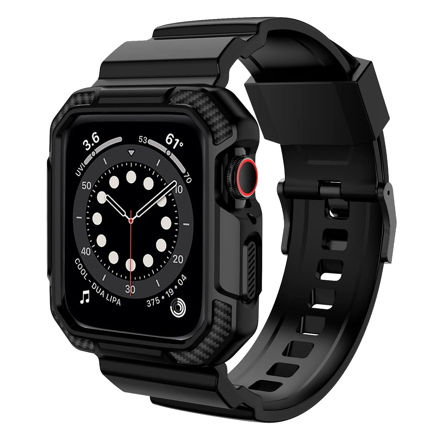 OROBAY Rugged Band Compatible with Apple Watch Band 46mm Series 11/10 with Case, Shockproof Strap for iWatch Series 11/10 46mm with Bumper Case Cover Men Women, Matte Black -Like New