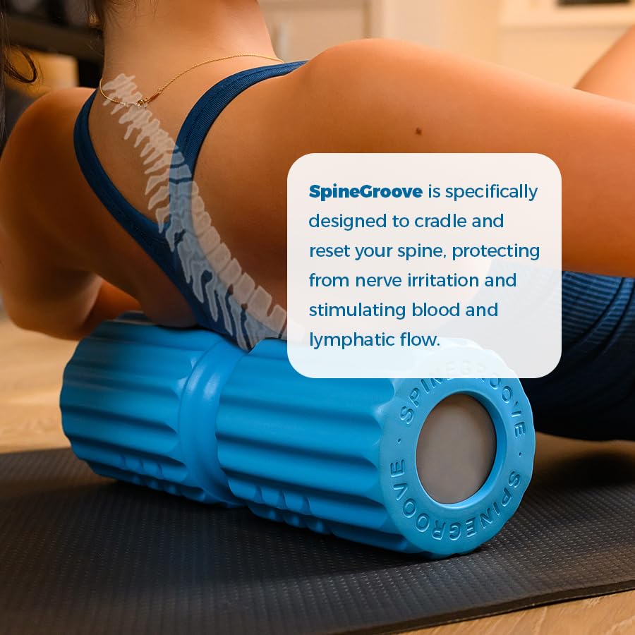 SpineGroove Professional Foam Roller 14.5 inch Firm Deep Tissue Massage