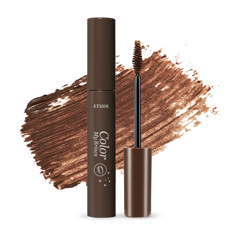 ETUDE Color My Brows Big Size, Brow Mascara, 3D Natural Coloring, Beeswax & Carnauba Wax, Moisturizing Brow Care, Eyebrow tint,