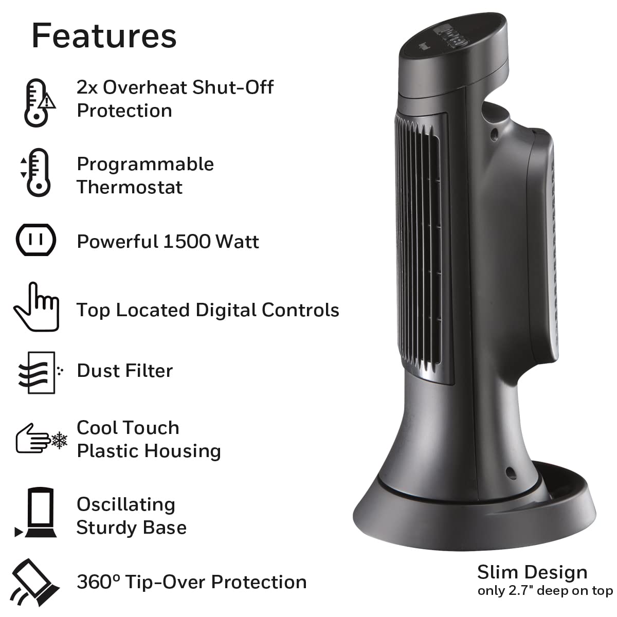 Honeywell Hce311V Digital Ceramic Compact Tower Heater