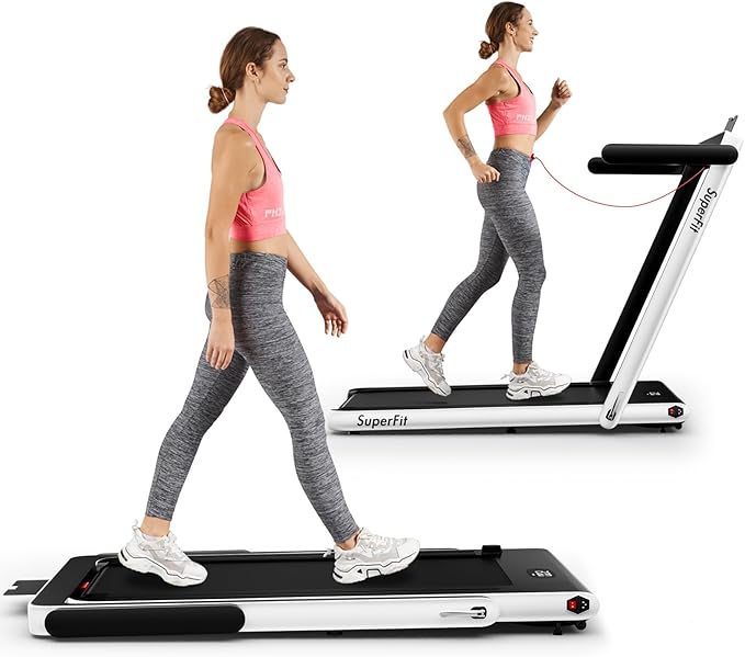 Goplus 2 in 1 Folding Treadmill, 2.25HP Superfit Under Desk Electric Treadmill, Installation-Free with Remote Control, APP...