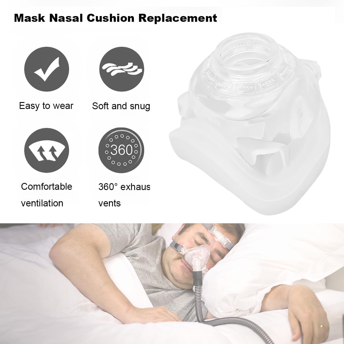 Replacement Frame Nasal Cushion for ResMed Mirage FX, Dual-Wall Spring Air Cushion, Replacement CPAP Nasal Mask Cushion Accessories Fit for Mirage FX Nasal Guard Nasal Mask Frame Headgear (Standard)