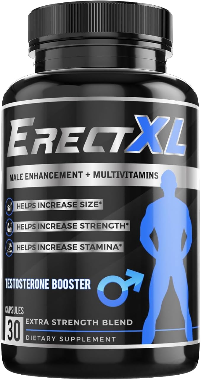 ErectXL Male Performance + MULTIVITAMIN – Increase Size, Strength, Stamina | Nitric Oxide & Testosterone Enhancer w/GoatWeed & MacaRoot +19 Natural Ingredients