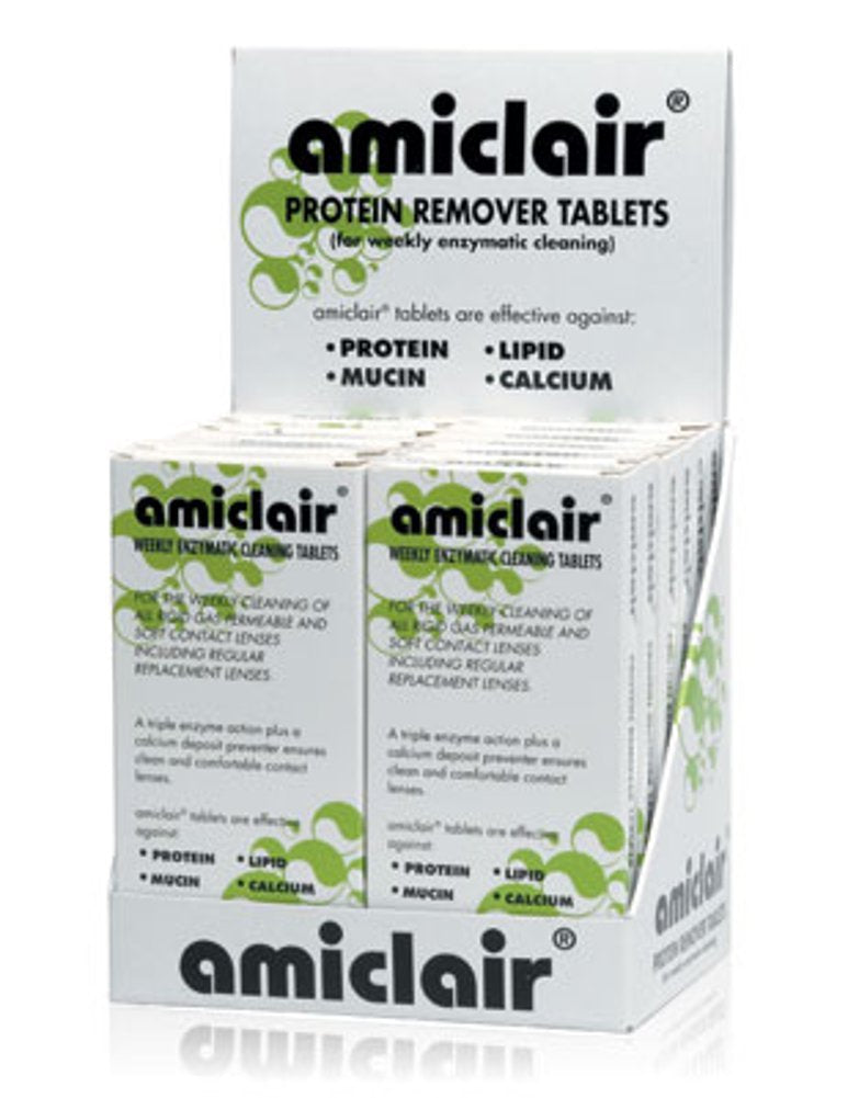 Amiclair Weekly Enzymatic Protein Remover Contact Lens Cleaning Tablets (Refill Pack 24 Tablets)