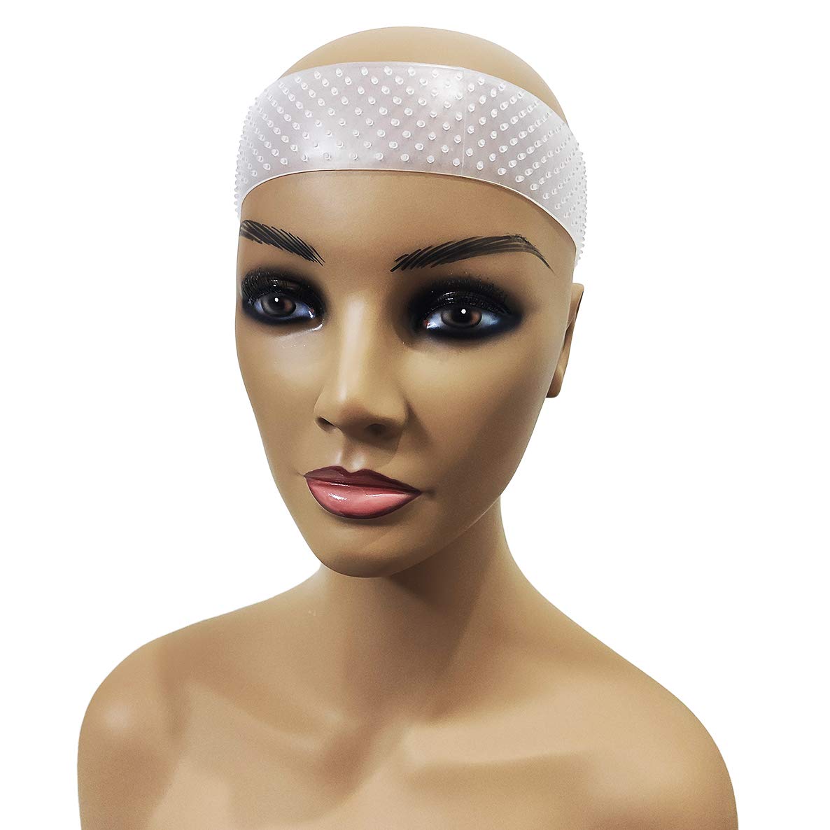 Hywel Flexible Silicon Non Slip Headbands Comfortable Waterproof Strong Hold on Heads for wigs and Frontal 9.5  1.5 Inches (Tran