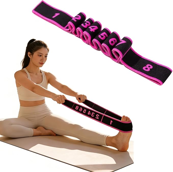 Fitness Resistance Band for Stretching and Yoga, 8-Section Elastic Training Bands for Full Body Stretching Shaping
