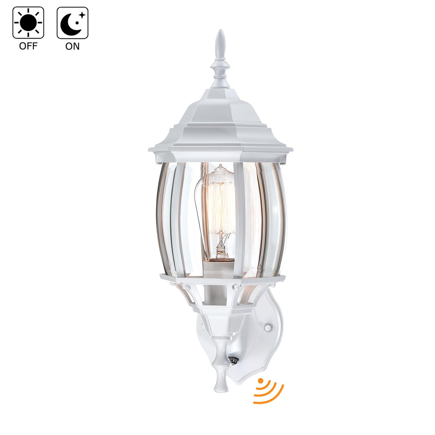 Faymart Lighting 2 Pack 16.8In White Porch Lights Dusk To Dawn  Sensor Wall Sconce White Outdoor Light Fixture For House  Dusk To Dawn Exterior Wall Light For Porch Front Door Garage  E26