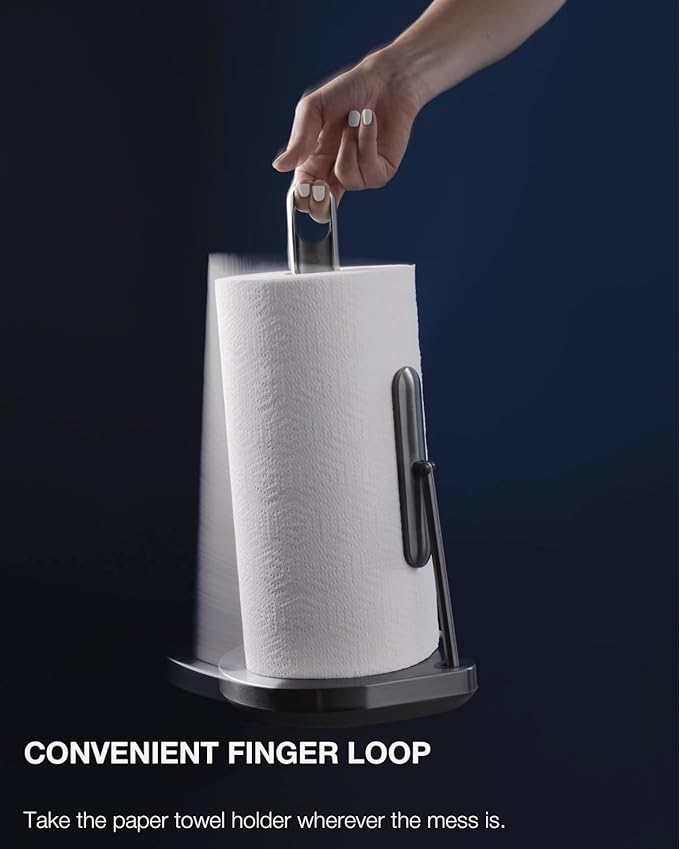 simplehuman Standing Paper Towel Holder with Spray Pump, Brushed Stainless Steel