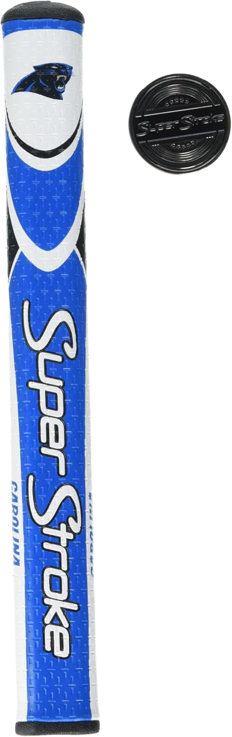 SuperStroke NFL Golf Club Grip, Standard Size, Black, Rubber, Textured