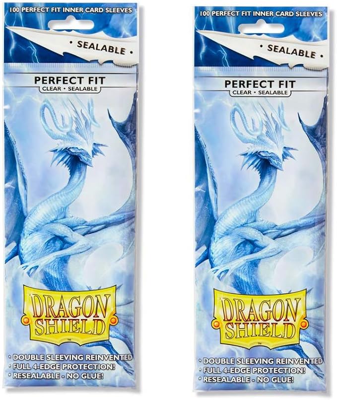 Dragon Shield 100 Standard Size Clear Resealable Sleeves (2 Packs)