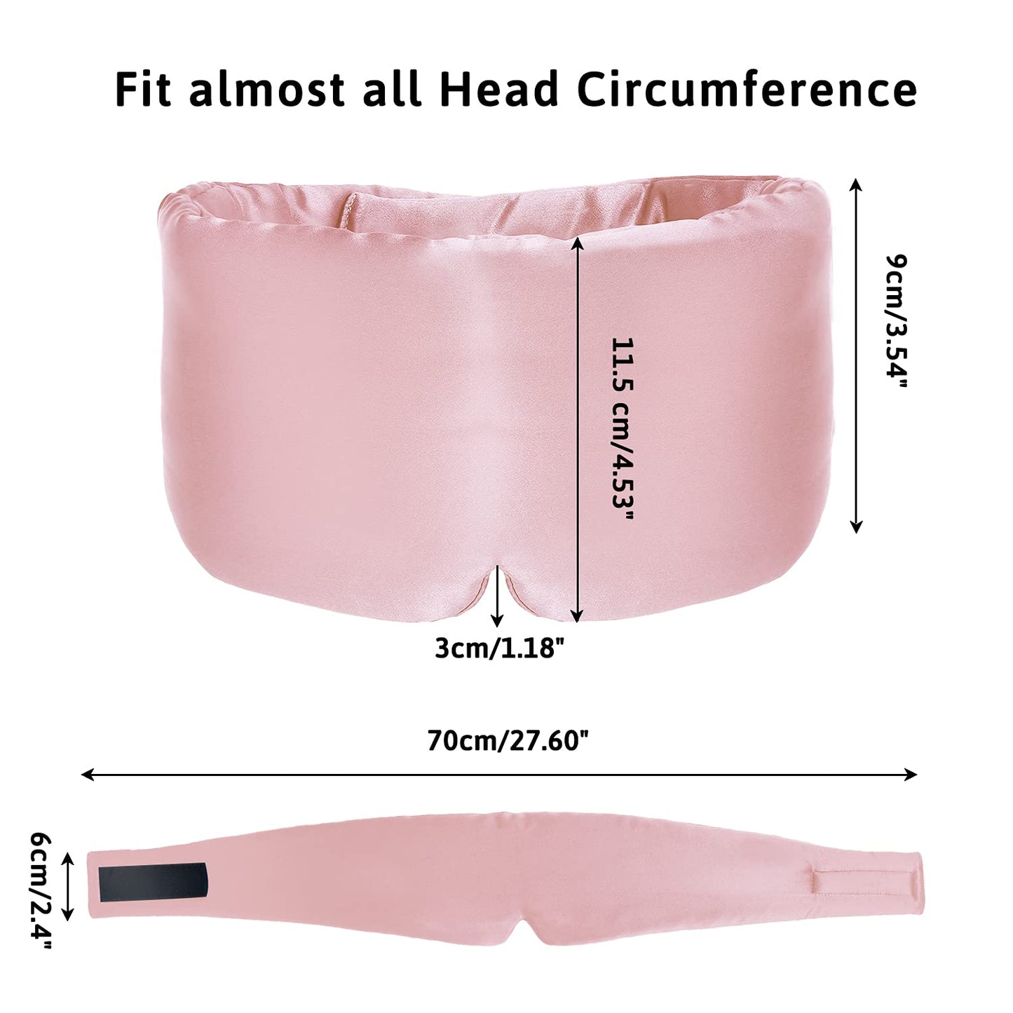 ATreebag Silk Sleep Mask for Women Men, Mulberry Silk Eye Sleeping Mask & Blindfold with Adjustable Strap, Blackout Eye Cover for Sleep Travel Yoga Nap, Large Size, Light Plum