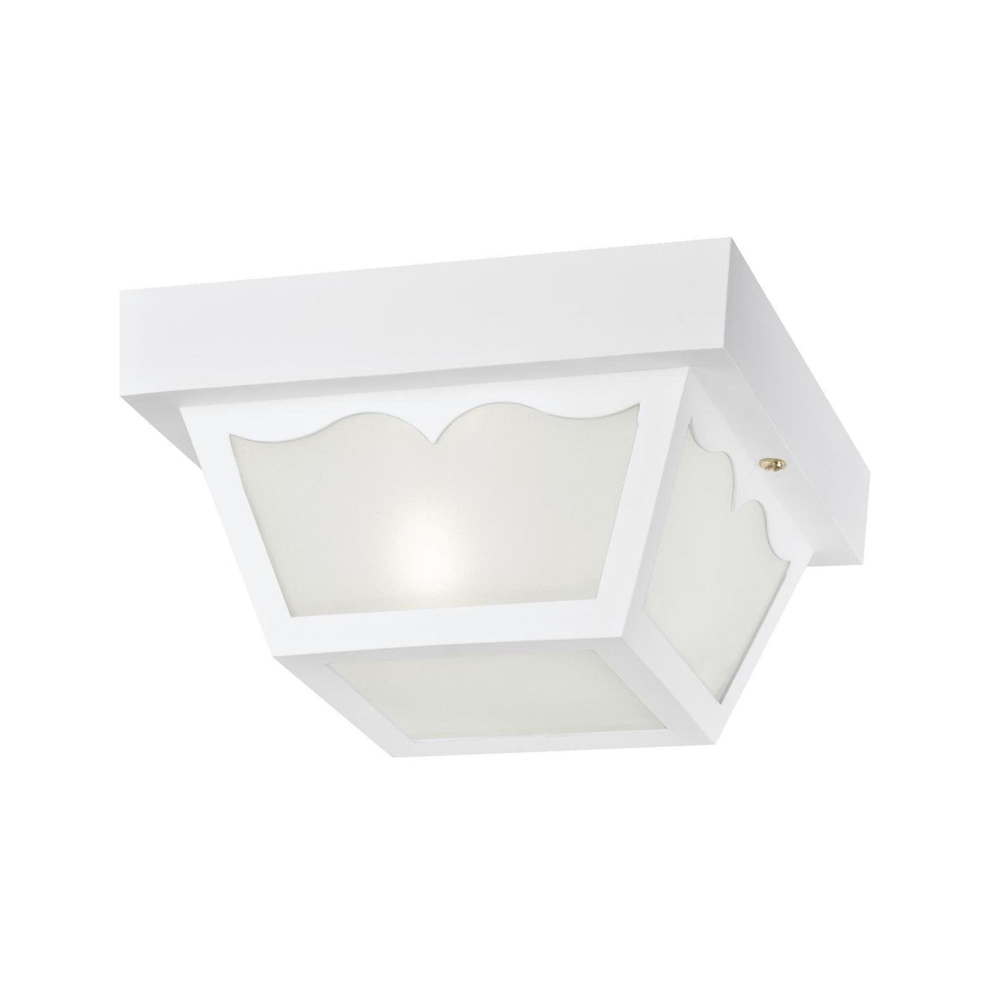 Westinghouse 6697500 Traditional One-Light Outdoor Flush-Mount Fixture  White Finish On Polypropylene  Frosted Glass Panels