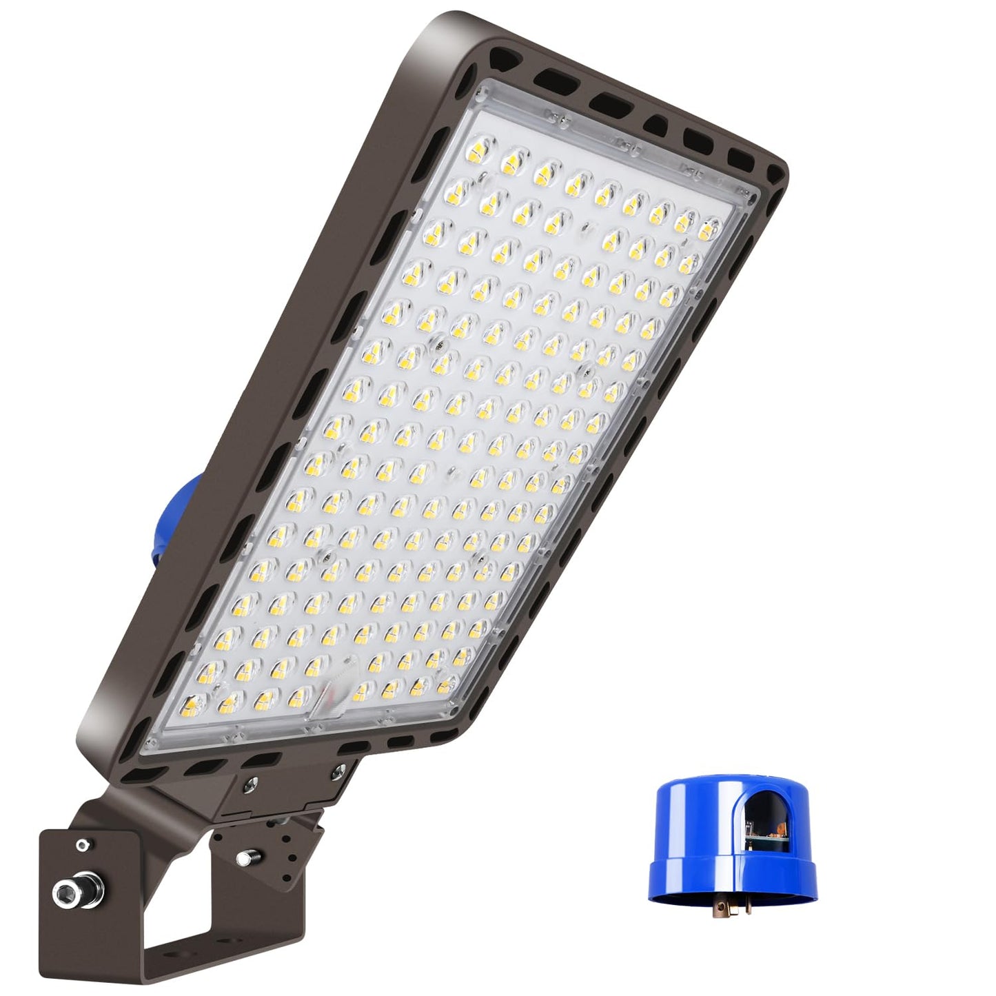 LEDMO LED Parking Lot Light 350W Flood Light 525000lm Dusk to Dawn Aluminum Trunnion Mount Brown Model LED1516