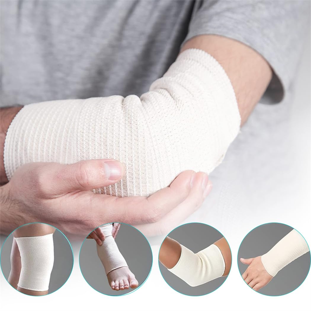 Tubular Bandages Elastic Support Bandage Size D Washable Compression Bandage Compression Wrap Roll for Arms Lower Legs 3in X 26ft
